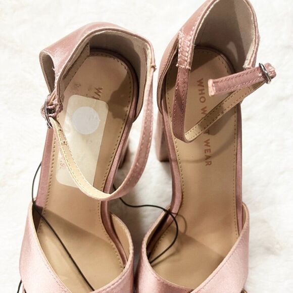 Who What Wear‎ Pink Satin Sydney Platform Heels NWT Size 7.5 - Picture 11 of 12